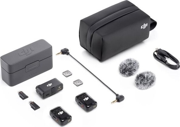На фото изображено Комплект беспроводных микрофонов DJI MIC 2 Wireless Kit (2TX+1RX)