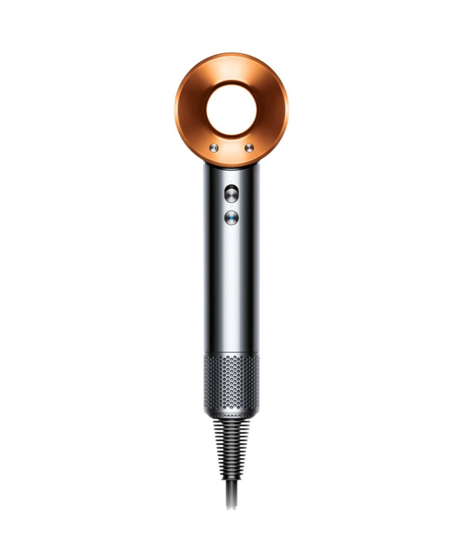 На фото изображено Фен Dyson Supersonic HD07, Nickel/Copper