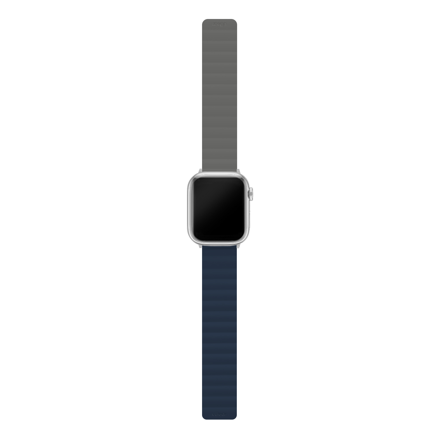 На фото изображено Ремешок uBear Mode для Apple Watch M/L (42, 44, 45, 49 мм), синий/серый