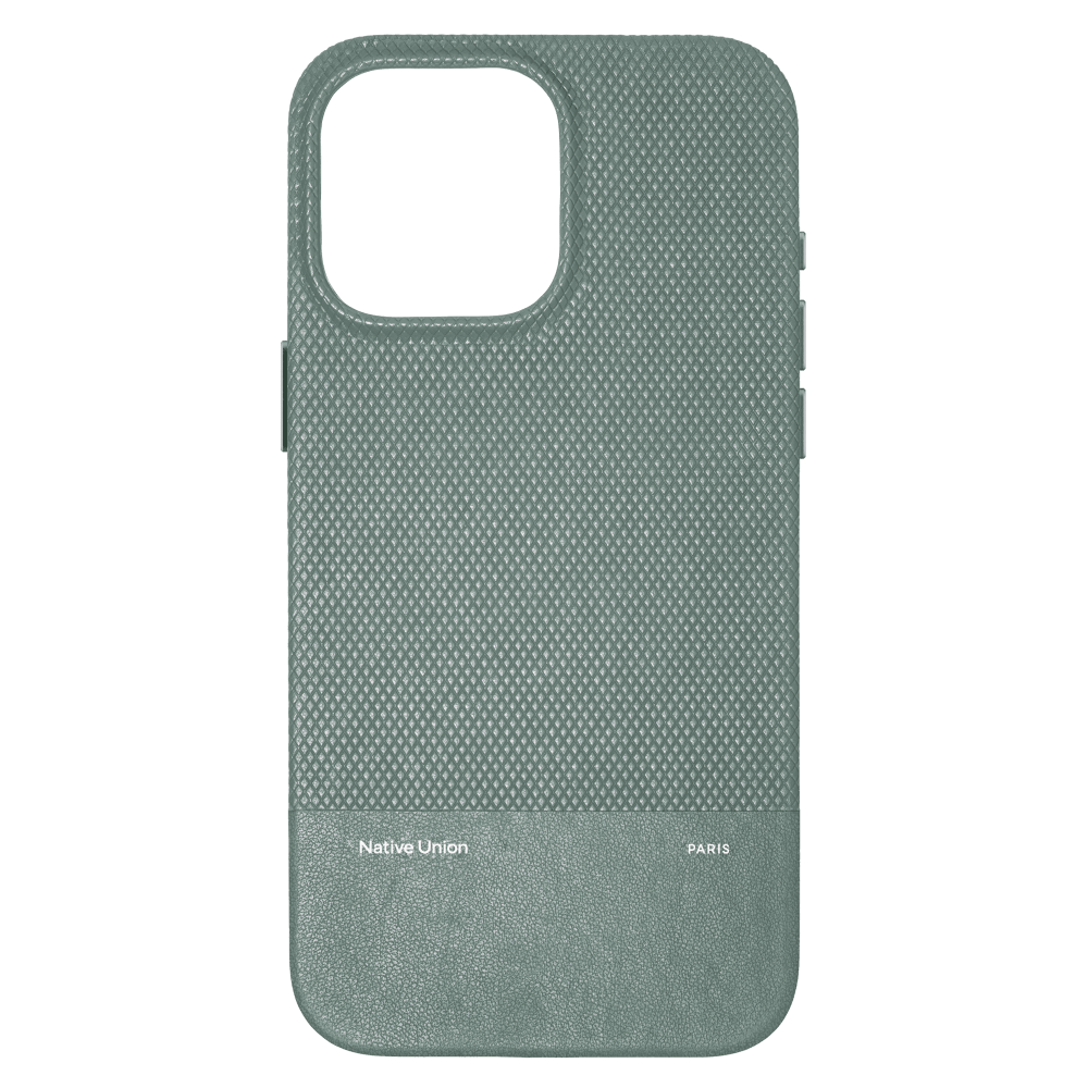 На фото изображено Чехол Native Union (RE)Classic Case MagSafe для iPhone 16 Pro Max, зеленый