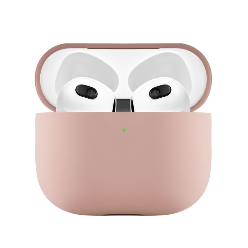 На фото изображено Защитный чехол Touch Pro для Airpods 3, усиленный, розовый