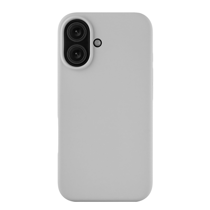 На фото изображено Чехол защитный uBear Touch Mag Case для iPhone 16, светло-серый