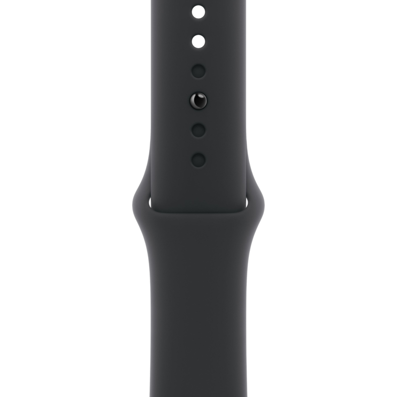 На фото изображено Apple Watch Series 11, 46 мм, корпус из алюминия цвета «Серый космос», спортивный ремешок, размер M/L