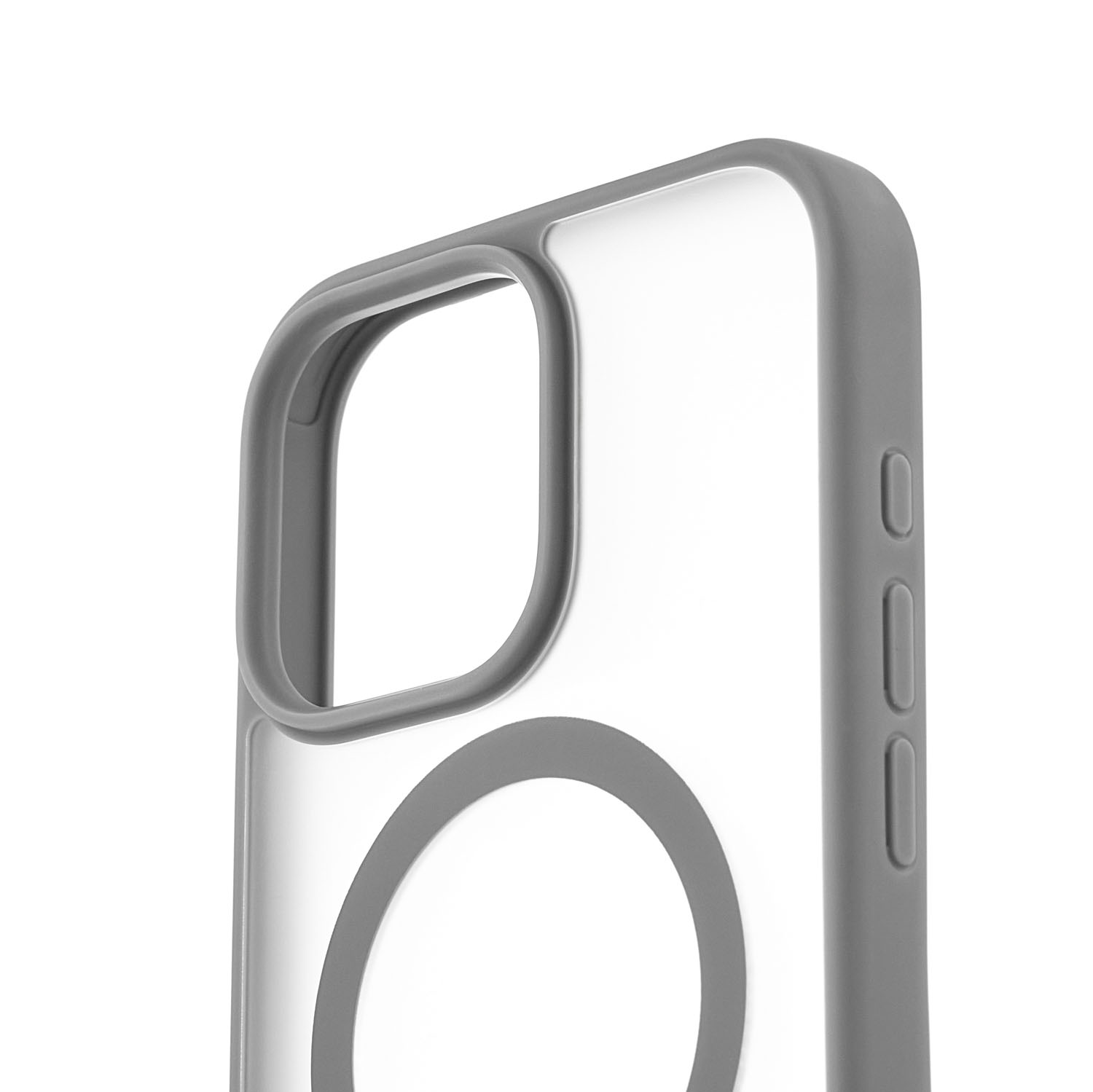 На фото изображено Чехол защитный uBear Cloud Mag Case для iPhone 16 Pro, серый