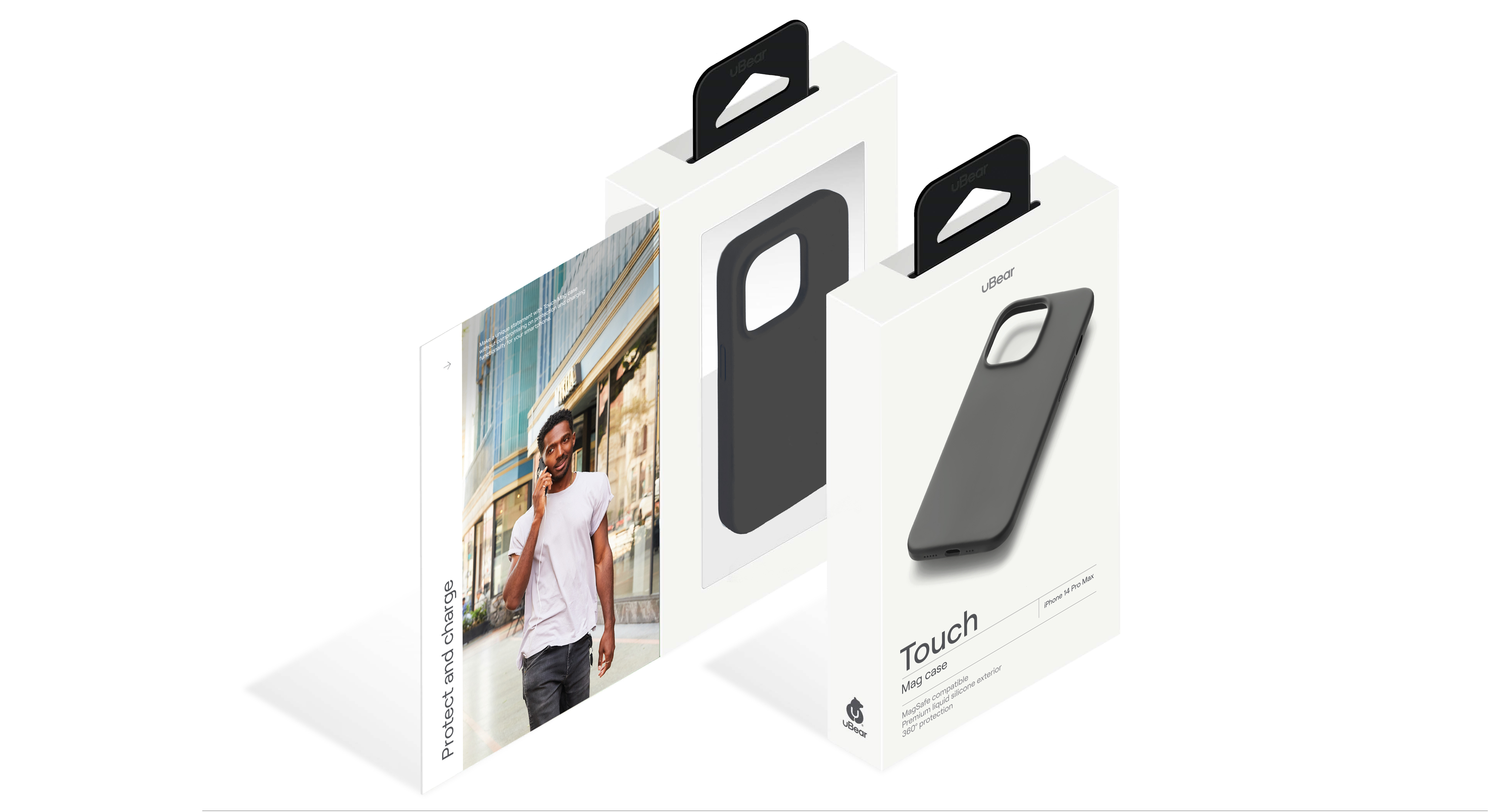 На фото изображено Чехол защитный uBear Touch Mag Case для iPhone 14 Pro Max, чёрный