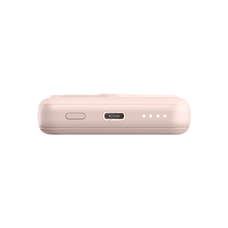 На фото изображено Внешний аккумулятор Energea MagPac Mini 10000 mAh с подставкой, розовый