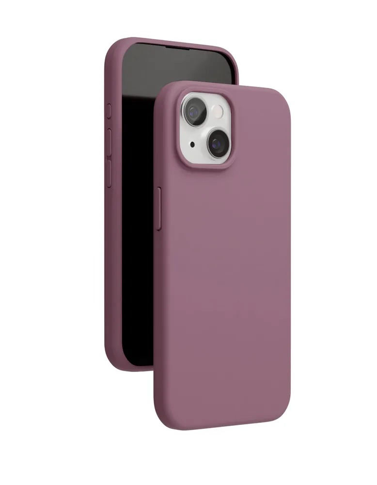 На фото изображено Чехол защитный VLP Aster Case с MagSafe для iPhone 14/15, пудровый