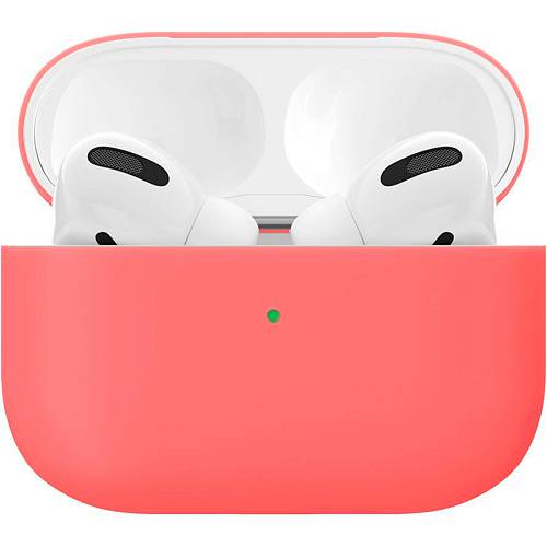 На фото изображено Чехол силиконовый VLP Soft Touch для AirPods 3, коралловый
