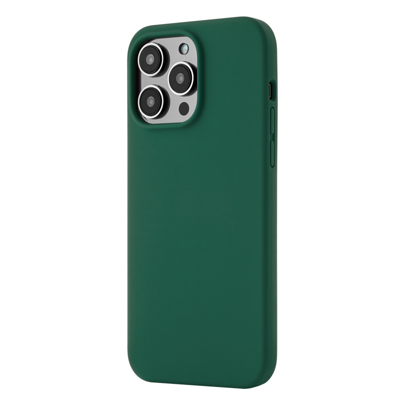 На фото изображено Чехол защитный uBear Touch Mag Case для iPhone 14 Pro Max, зелёный