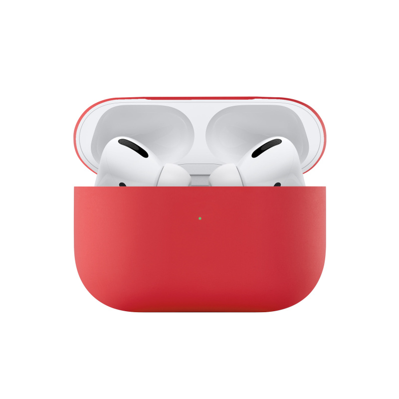 Фото Ультратонкий силиконовый чехол uBear Touch Case for AirPods Pro, красный На фото изображено Ультратонкий силиконовый чехол uBear Touch Case for AirPods Pro, красный