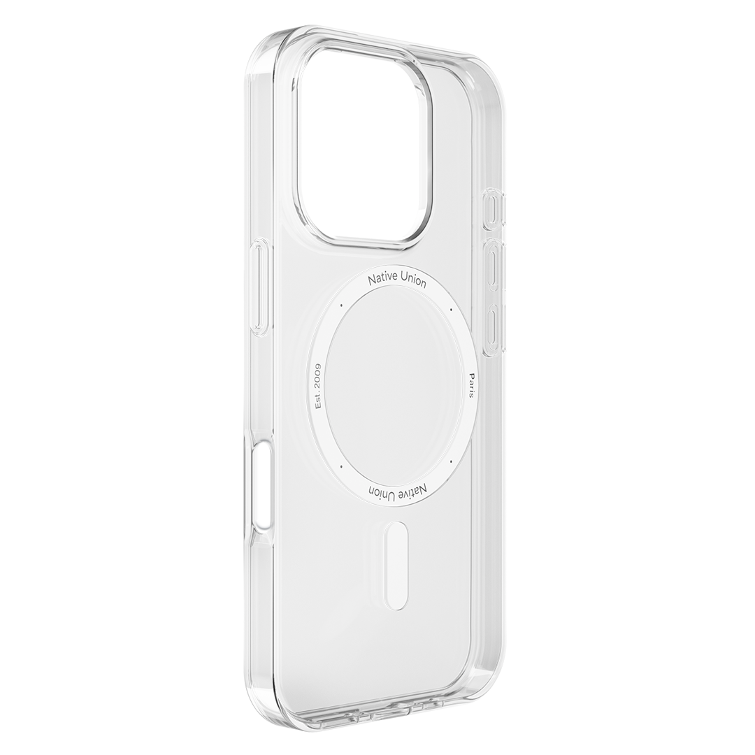 На фото изображено Чехол Native Union (RE)Classic Case MagSafe для iPhone 16 Pro Max, прозрачный