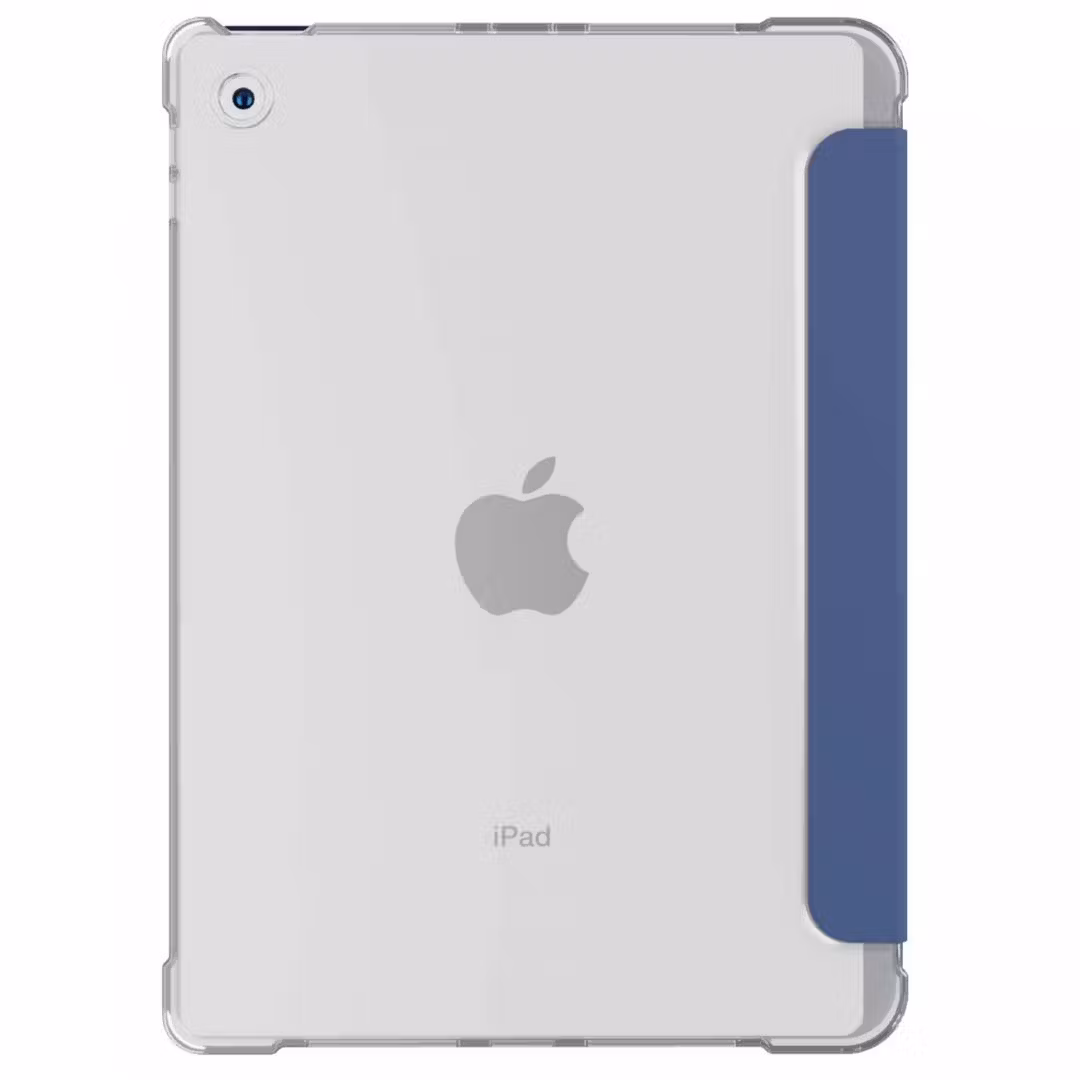 На фото изображено Чехол защитный VLP Dual Folio для iPad 7/8/9, тёмно-синий