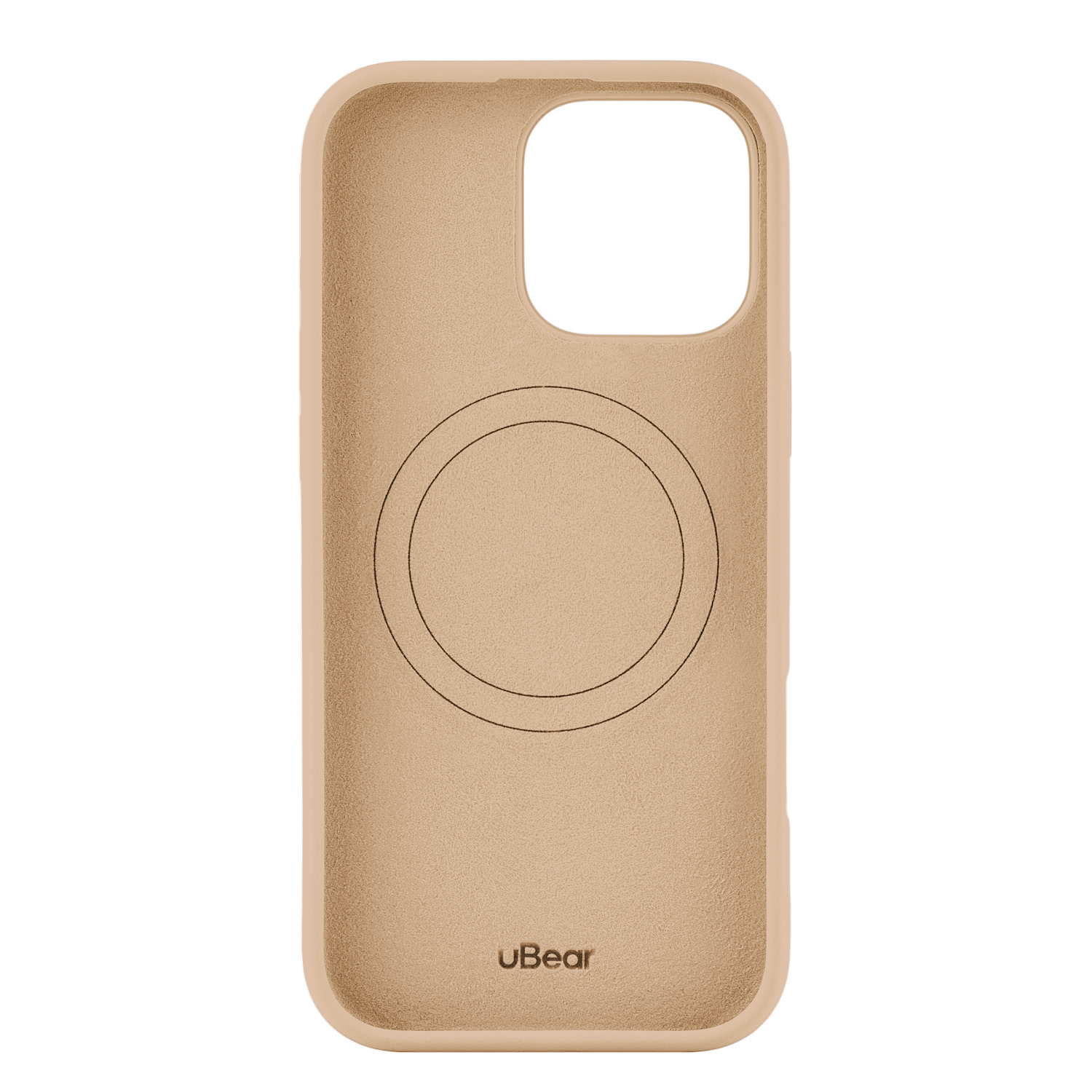 На фото изображено Чехол защитный uBear Touch Mag Case для iPhone 16 Pro Max, латте