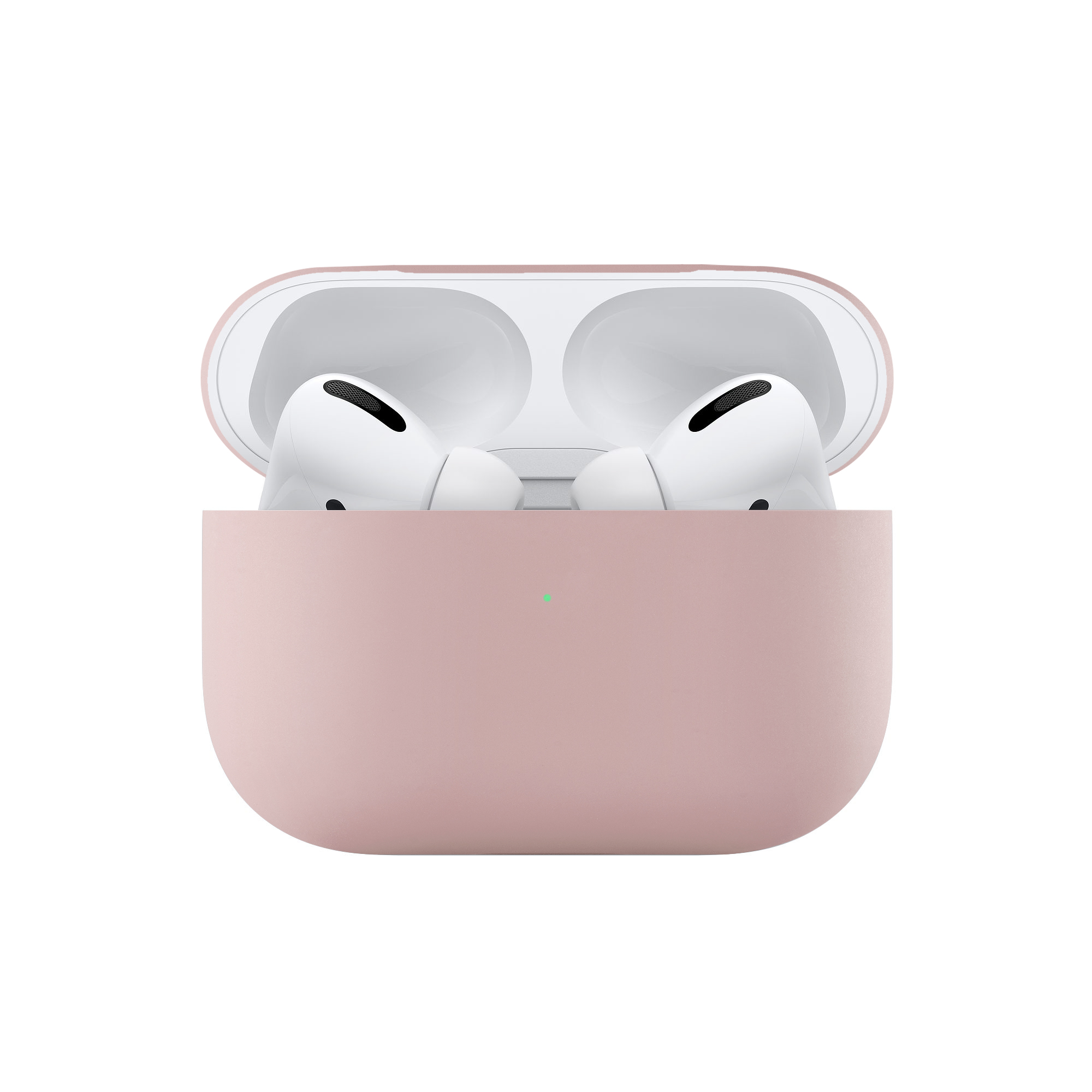 На фото изображено Ультратонкий силиконовый чехол uBear Touch Case for AirPods Pro, розовый