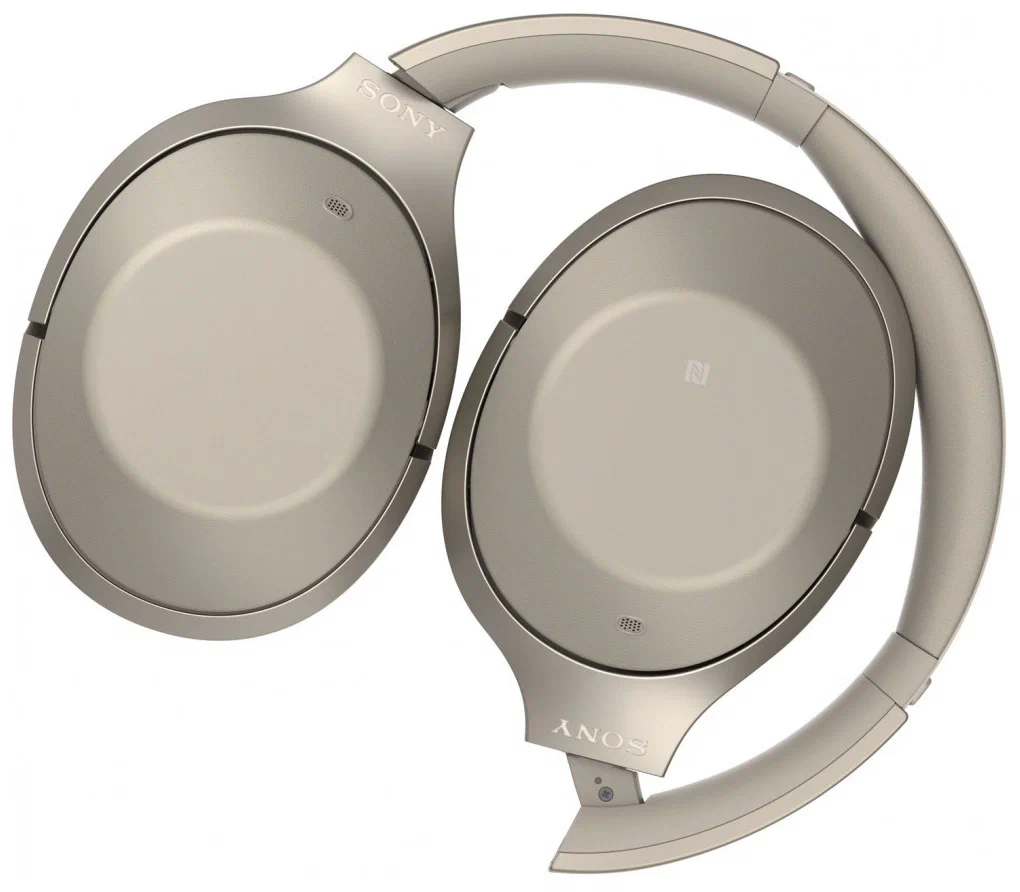 На фото изображено Беспроводные наушники Sony WH-1000XM4, Бежевый