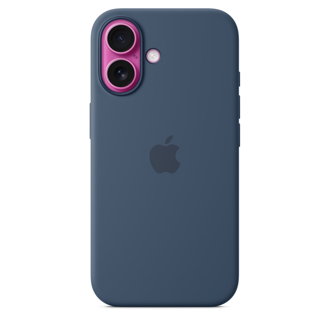 На фото изображено Чехол Apple для iPhone 16 Silicone with MagSafe, синий деним