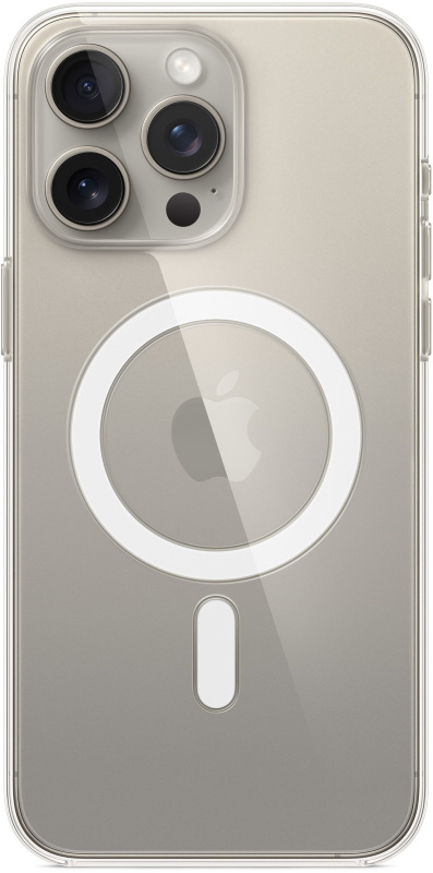 На фото изображено Чехол Apple MagSafe для iPhone 15 Pro Max, прозрачный