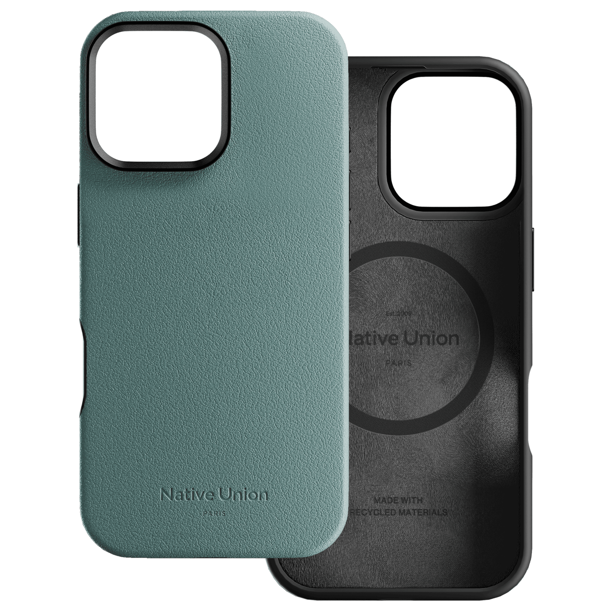 На фото изображено Чехол Native Union Active Case MagSafe для iPhone 16 Pro Max, зелёный сланец