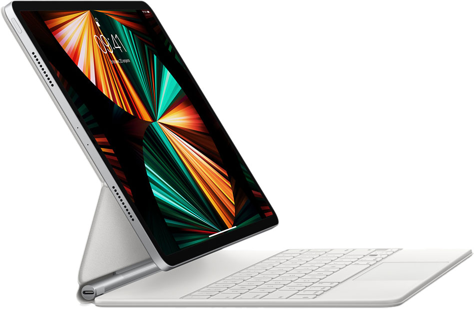 На фото изображено Клавиатура Apple Magic KeyBoard для iPad Air 13" (2024) и iPad Pro 12.9" (2022), белый