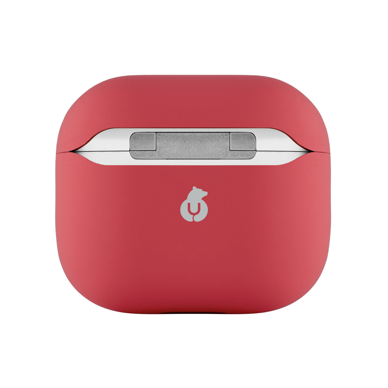 На фото изображено Ультратонкий силиконовый чехол Touch Case для AirPods 3, красный