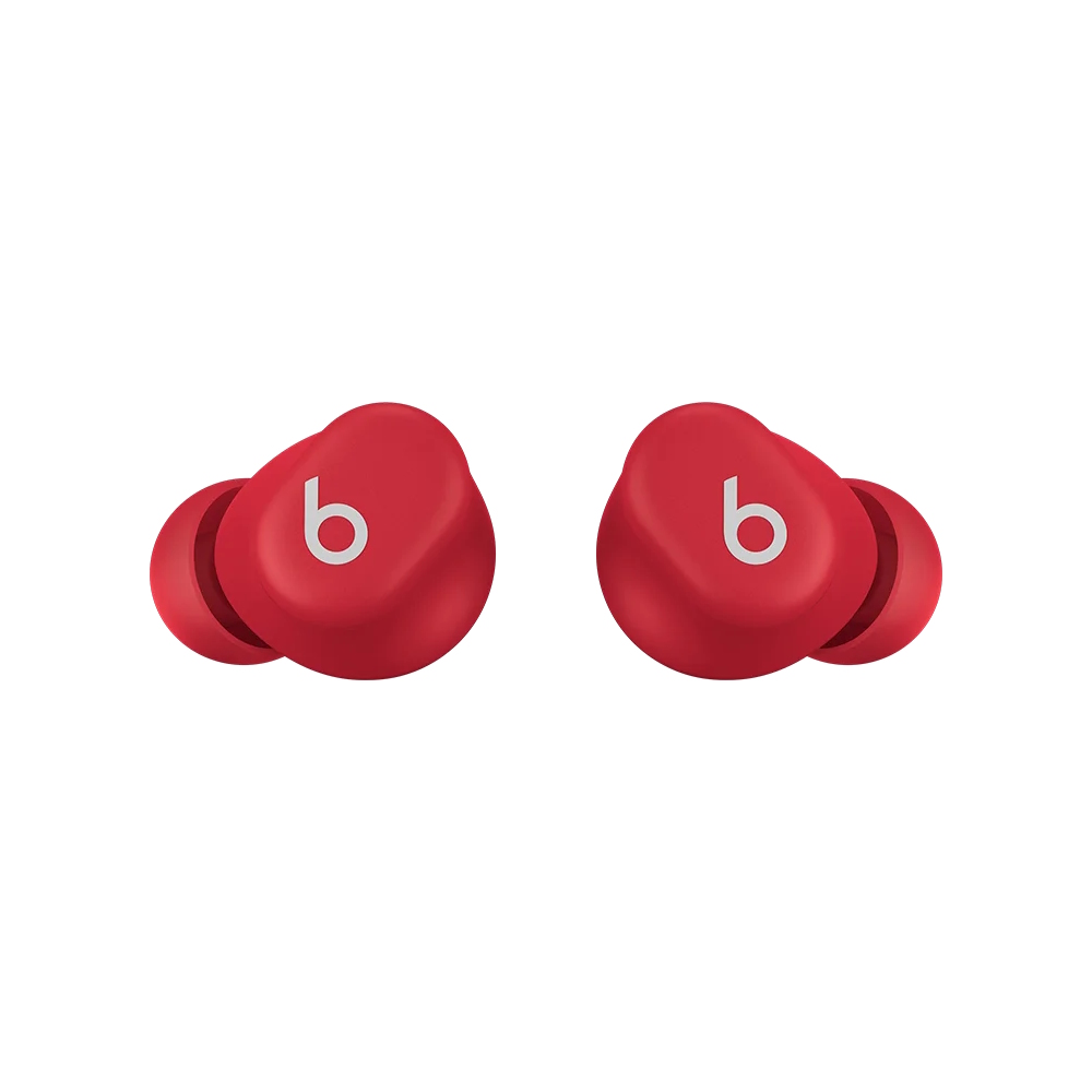 На фото изображено Беспроводные наушники Beats Solo Buds, красный