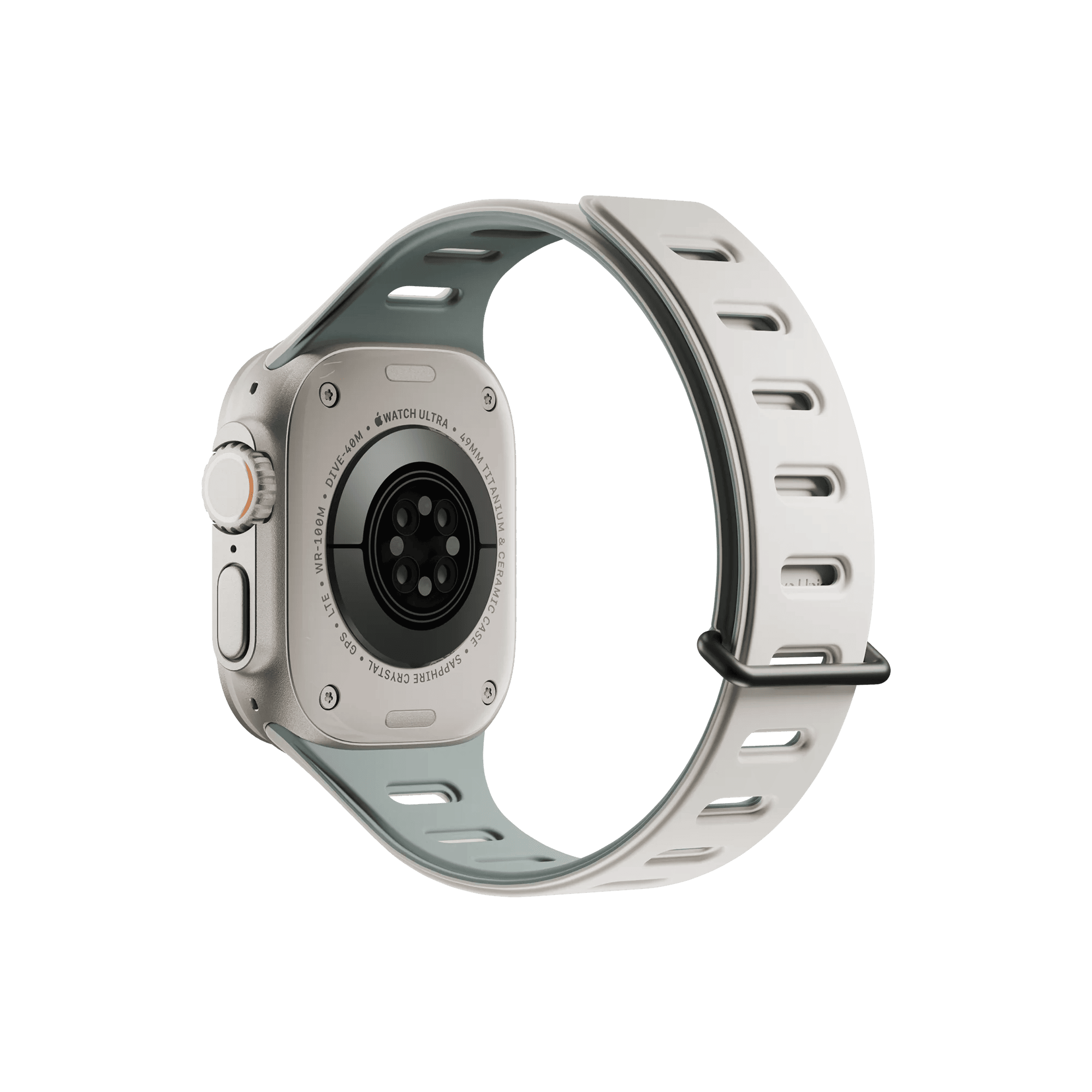 На фото изображено Ремешок Native Union для Apple Watch Magnetic 42/44/45/49мм, зеленый/серый