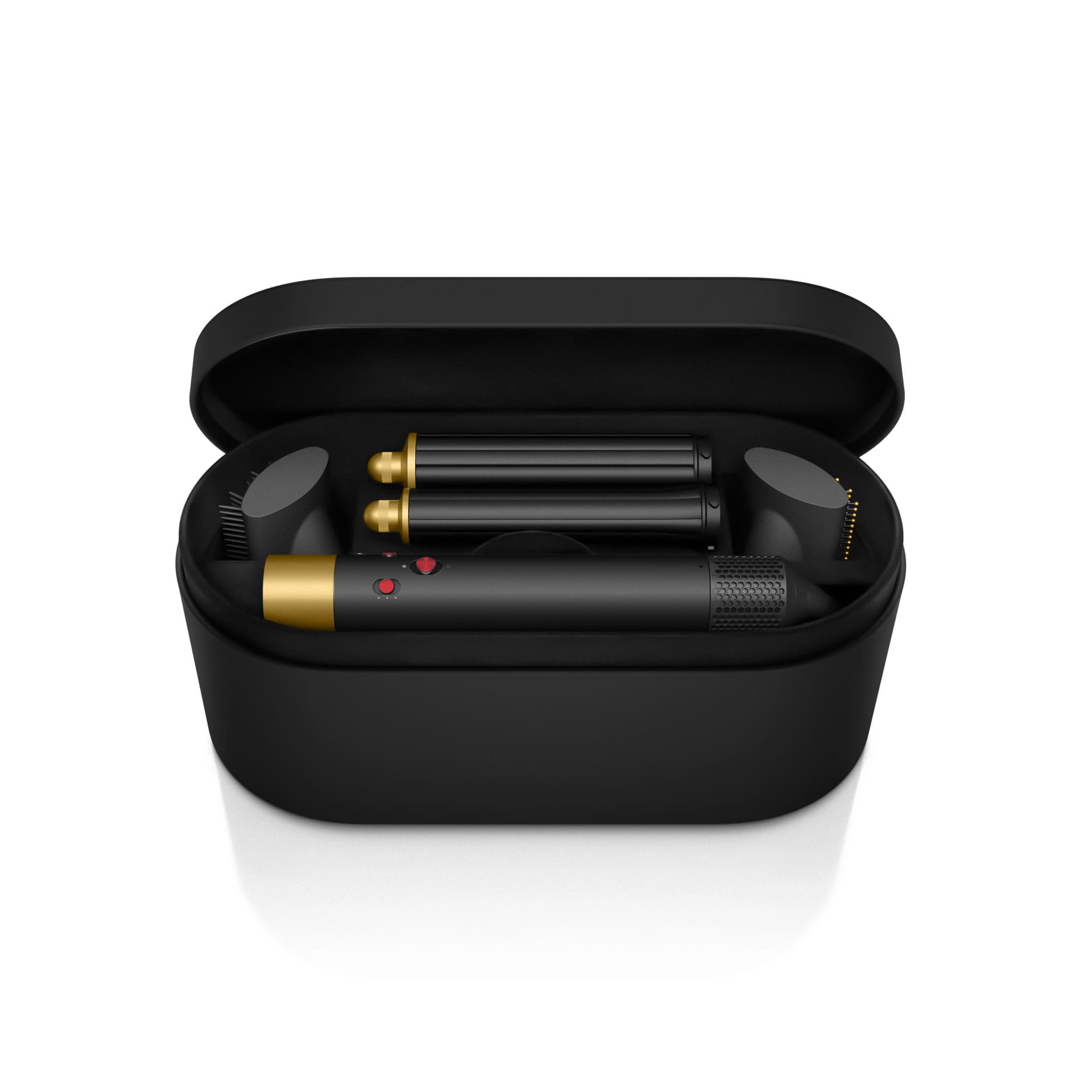 На фото изображено Стайлер Dyson Airwrap HS05 Complete Long, Black Onyx/Gold