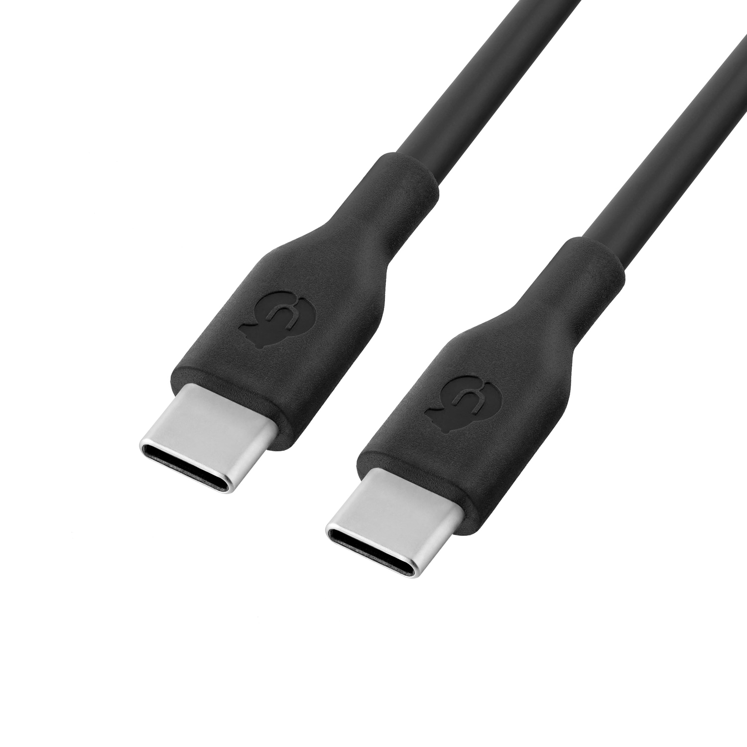 На фото изображено Зарядный кабель uBear Life USB-C/USB-C, 100W, 2м, чёрный