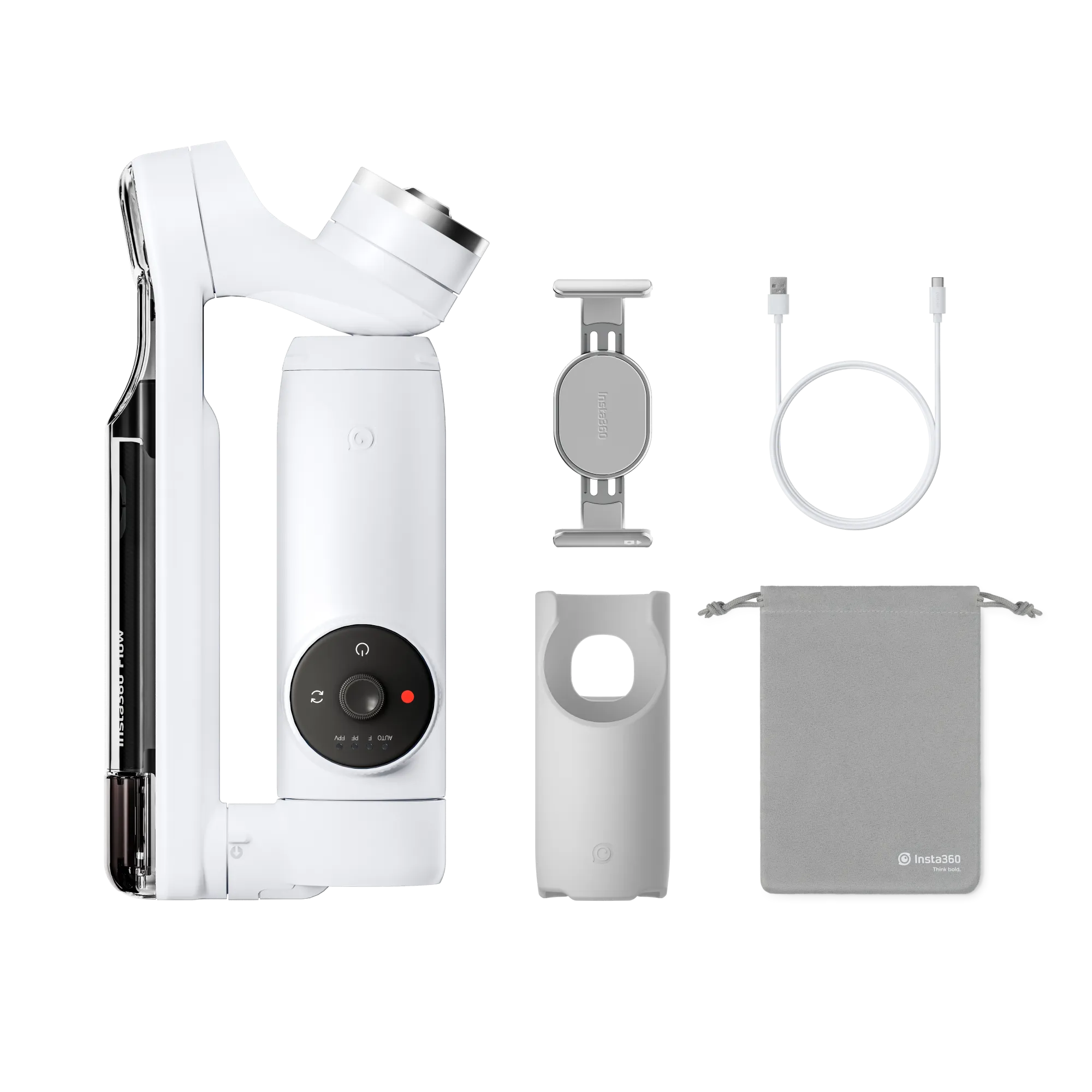 На фото изображено Стабилизатор Insta360 Flow, белый