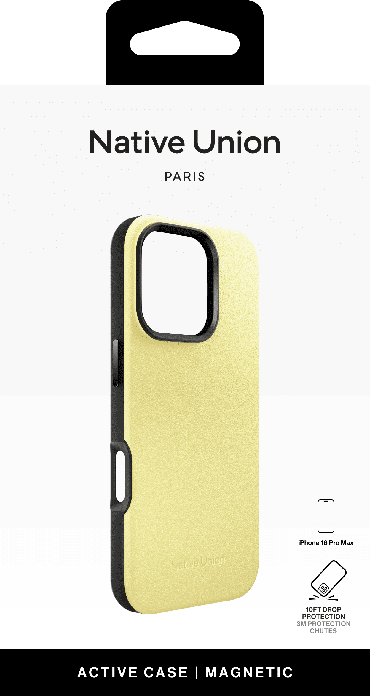 На фото изображено Чехол Native Union Active Case MagSafe для iPhone 16 Pro Max, лимон
