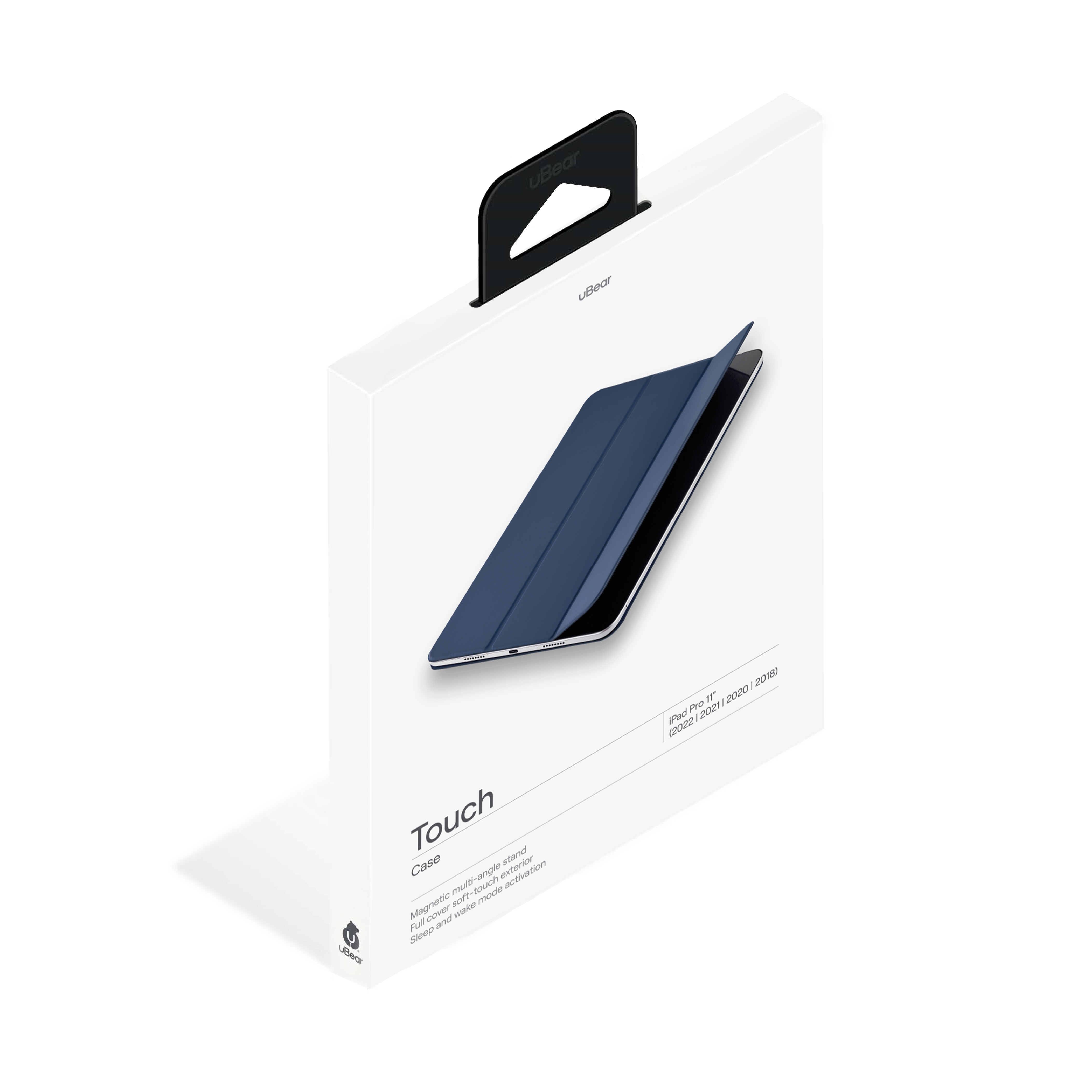 На фото изображено Чехол uBear Touch case для iPad Pro 11”, тёмно-синий