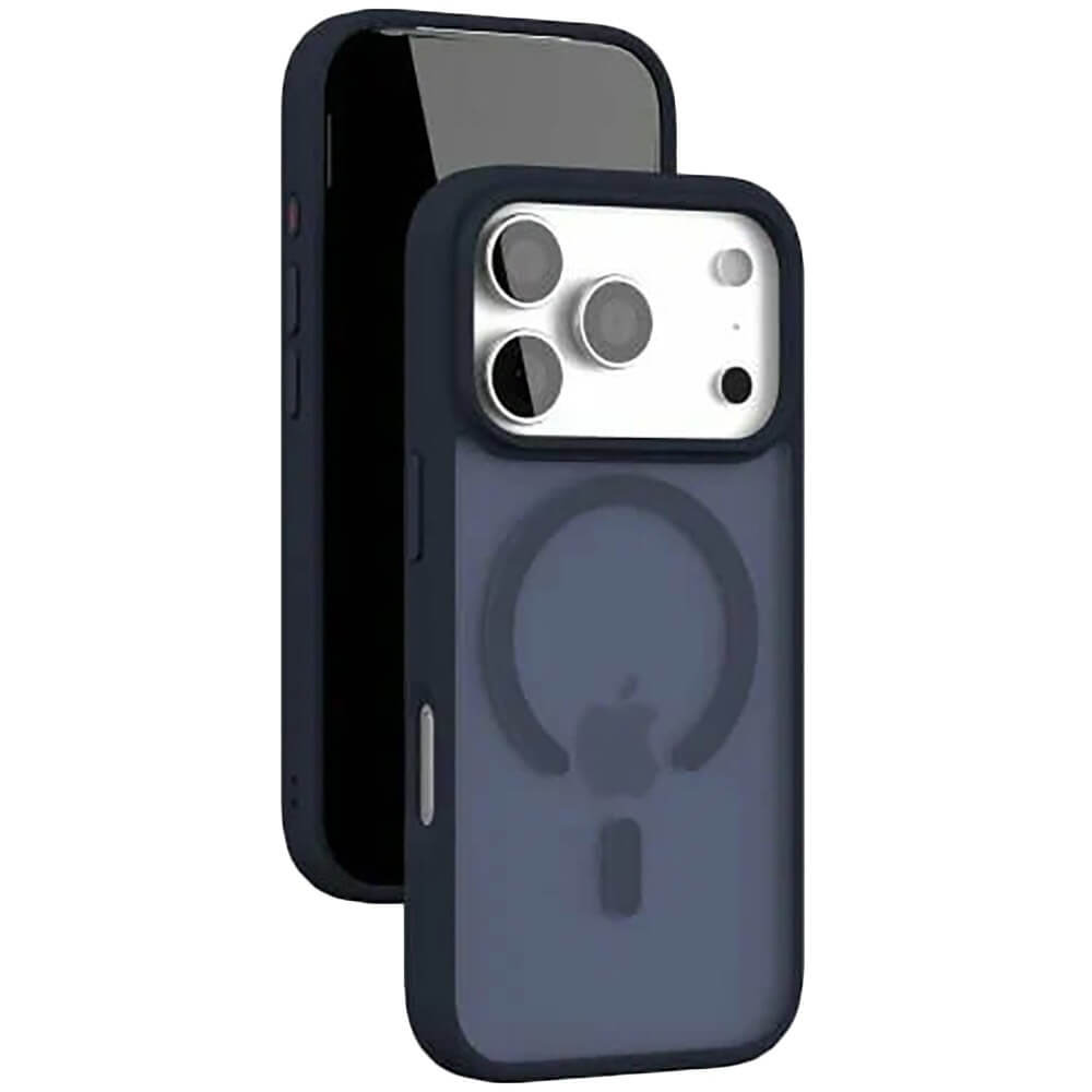 На фото изображено Чехол защитный VLP LITE Bloom Case с MagSafe для iPhone 17 Pro, темно-синий