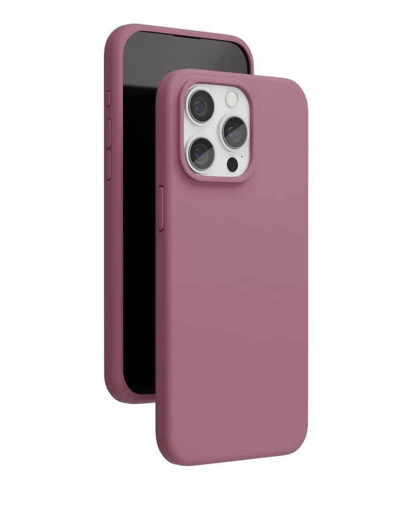 На фото изображено Чехол защитный VLP Aster Case с MagSafe для iPhone 15 Pro Max, пудровый