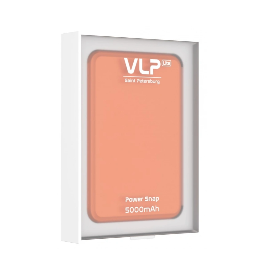 На фото изображено Внешний аккумулятор VLP Power Snap 5000 mAh, оранжевый
