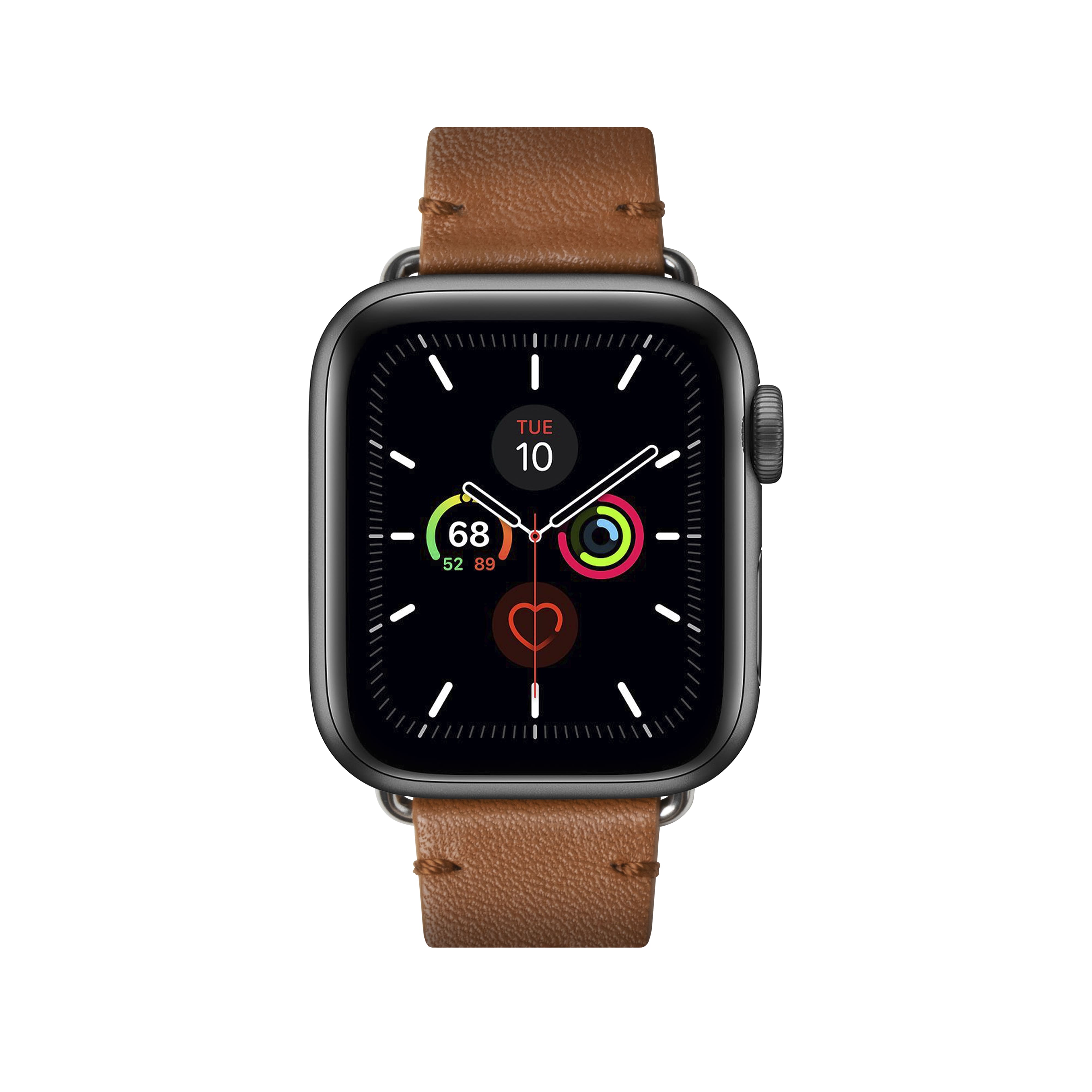 На фото изображено Ремешок Native Union для Apple Watch 40мм, кожаный, коричневый