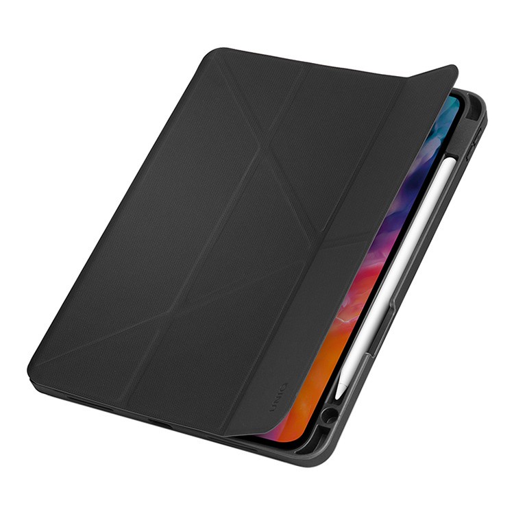 На фото изображено Чехол Uniq Transforma для iPad Air 10.9, черный