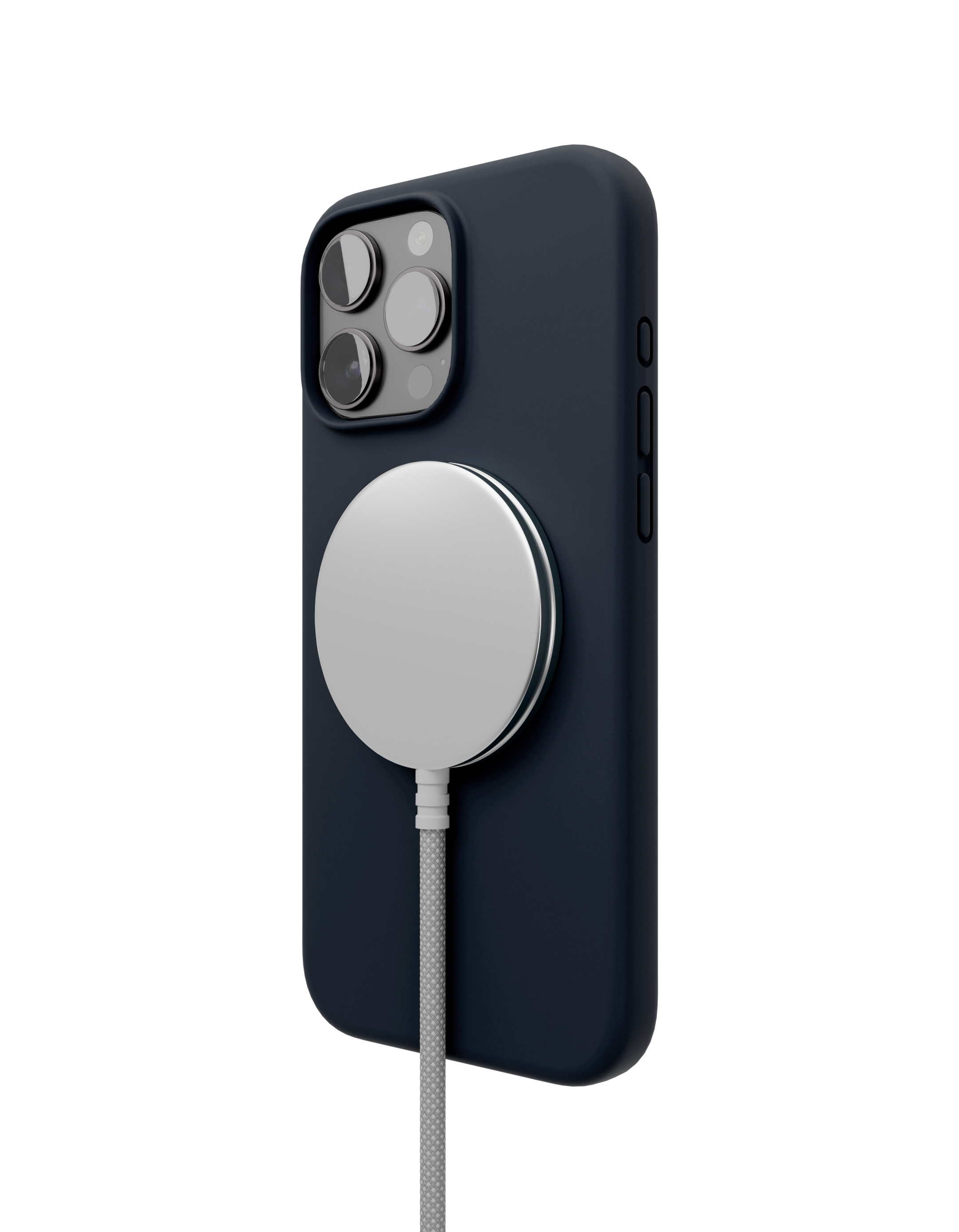 На фото изображено Чехол защитный VLP Aster Case с MagSafe для iPhone 16 Pro Max, темно-синий