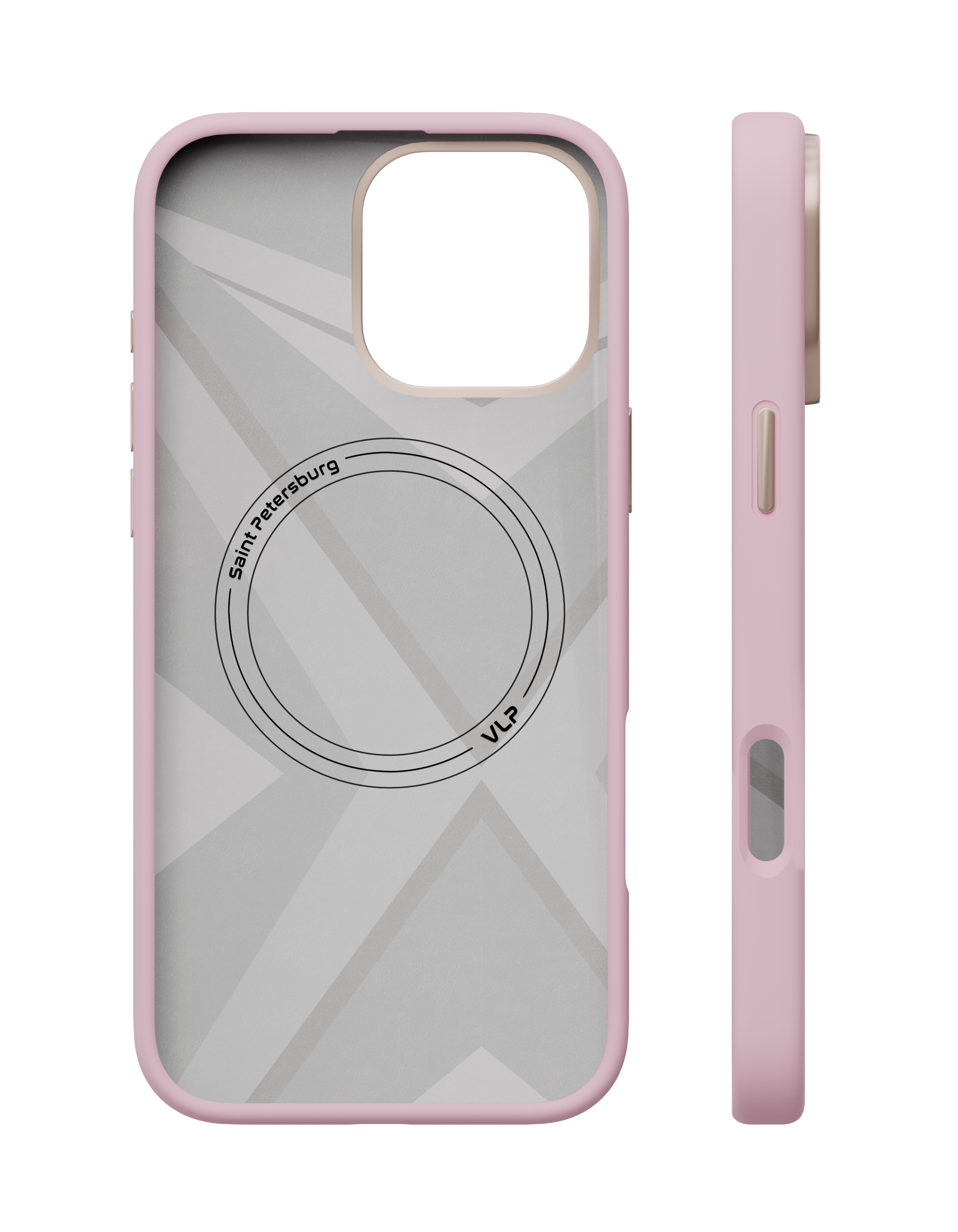 На фото изображено Чехол защитный VLP Aster Pro Case с MagSafe для iPhone 16 Pro Max, розовый
