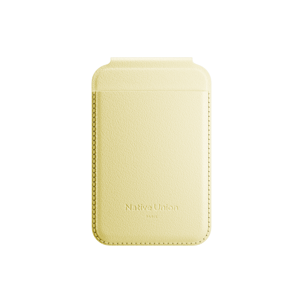 На фото изображено Чехол-бумажник Native Union Active Wallet Stand, лимон