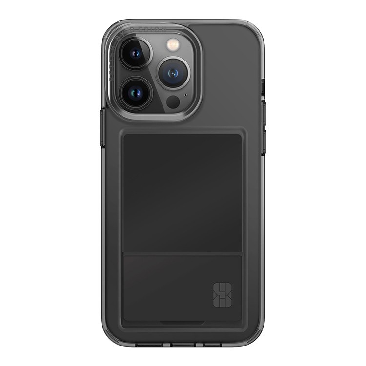 На фото изображено Фирменный чехол UNIQ Air Fender ID (Cardslot) для iPhone 15 Pro, тёмный