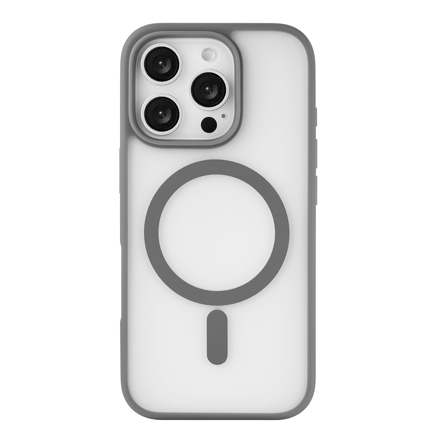 На фото изображено Чехол защитный uBear Cloud Mag Case для iPhone 16 Pro, серый
