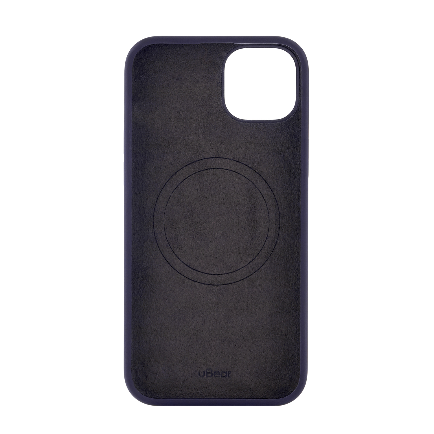 На фото изображено Чехол защитный uBear Touch Mag Case для iPhone 15 Plus, темно-фиолетовый