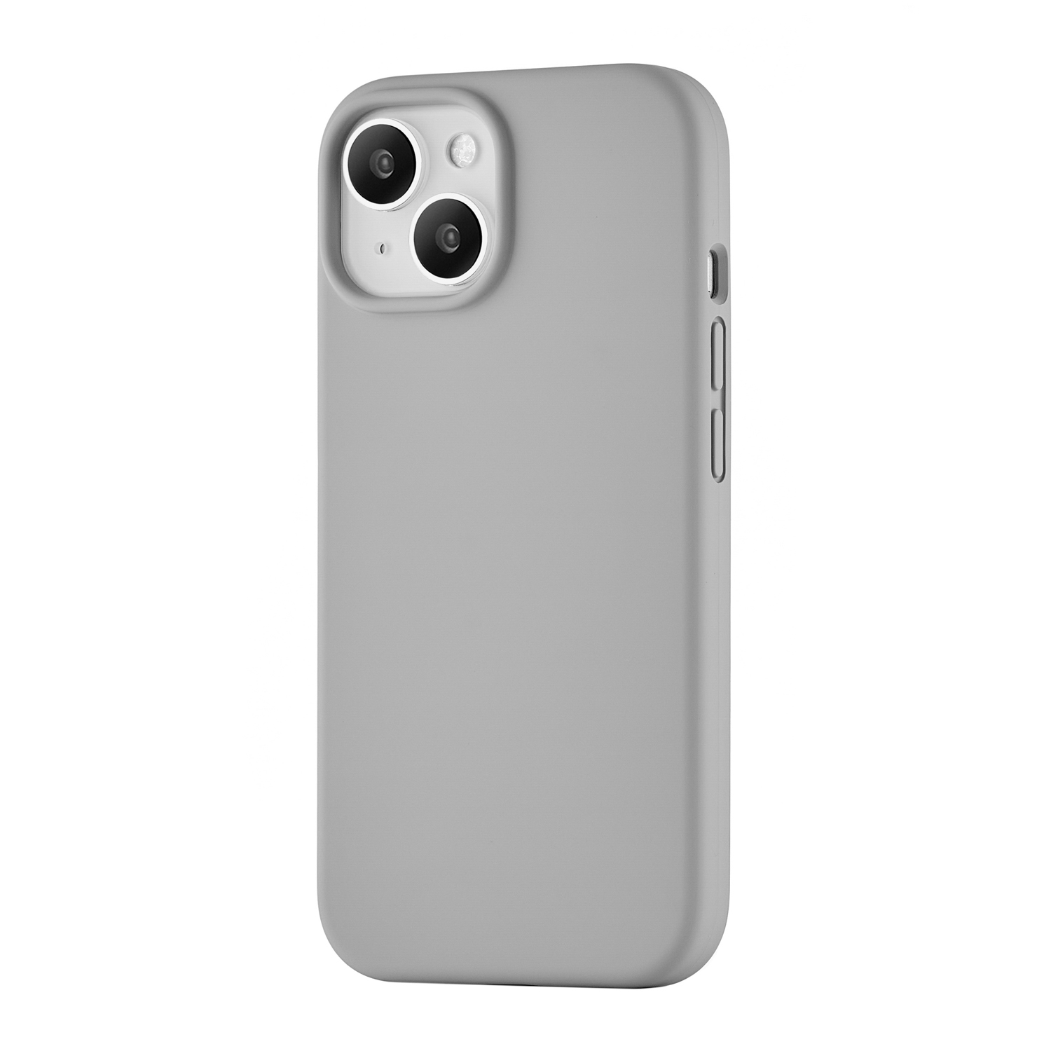 На фото изображено Чехол защитный uBear Touch Mag Case для iPhone 15, серый