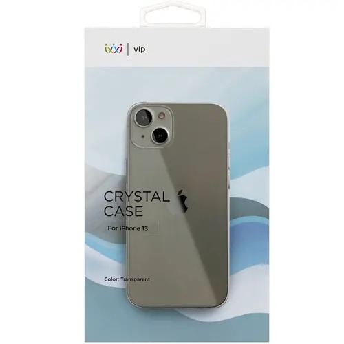 На фото изображено Чехол защитный VLP Crystal case для iPhone 13, прозрачный