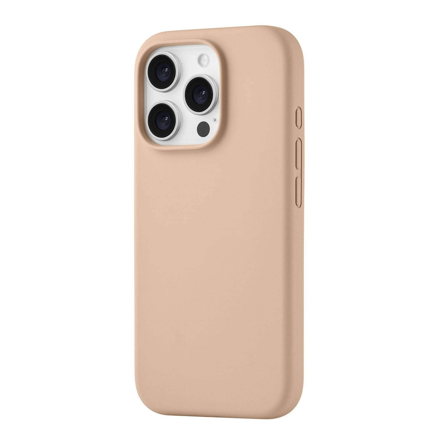 На фото изображено Чехол защитный uBear Touch Mag Case для iPhone 16 Pro, латте