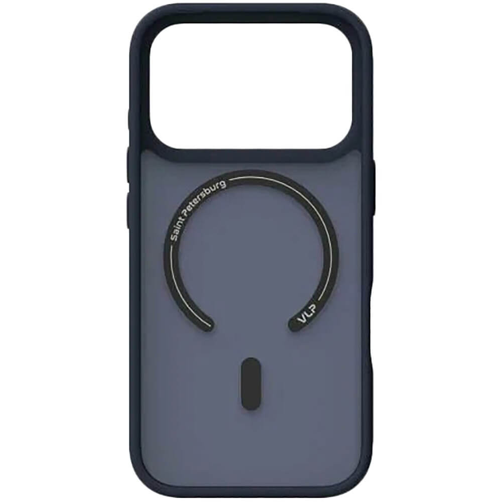 На фото изображено Чехол защитный VLP LITE Bloom Case с MagSafe для iPhone 17 Pro, темно-синий