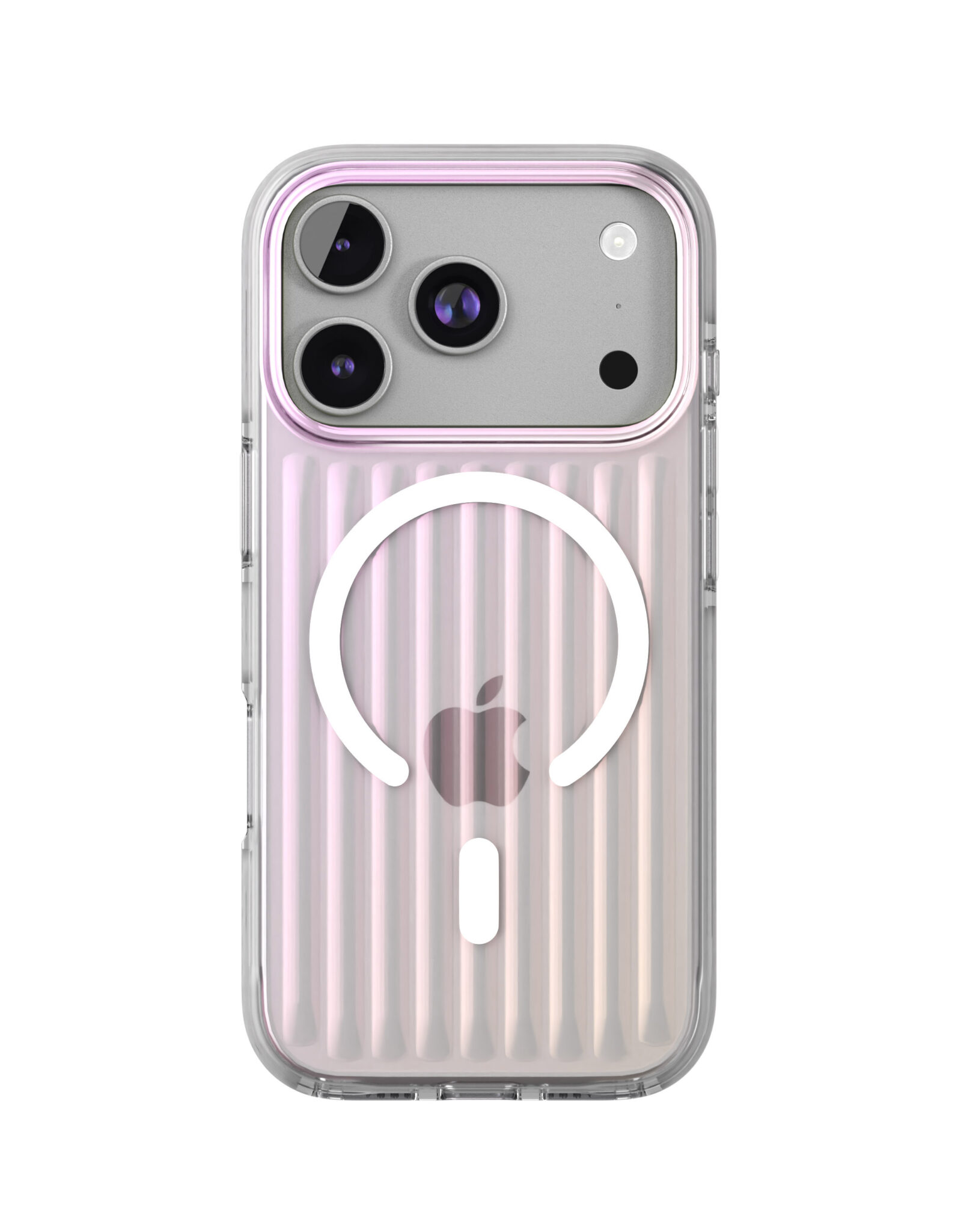 На фото изображено Чехол защитный VLP Pulse Case с MagSafe для iPhone 17 Pro, перламутровый