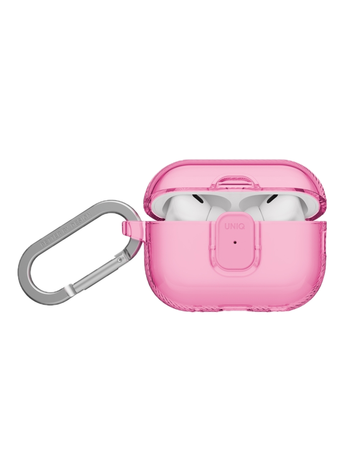 На фото изображено Чехол Uniq Glase PRO TPU для AirPods Pro 3, Candy Pink
