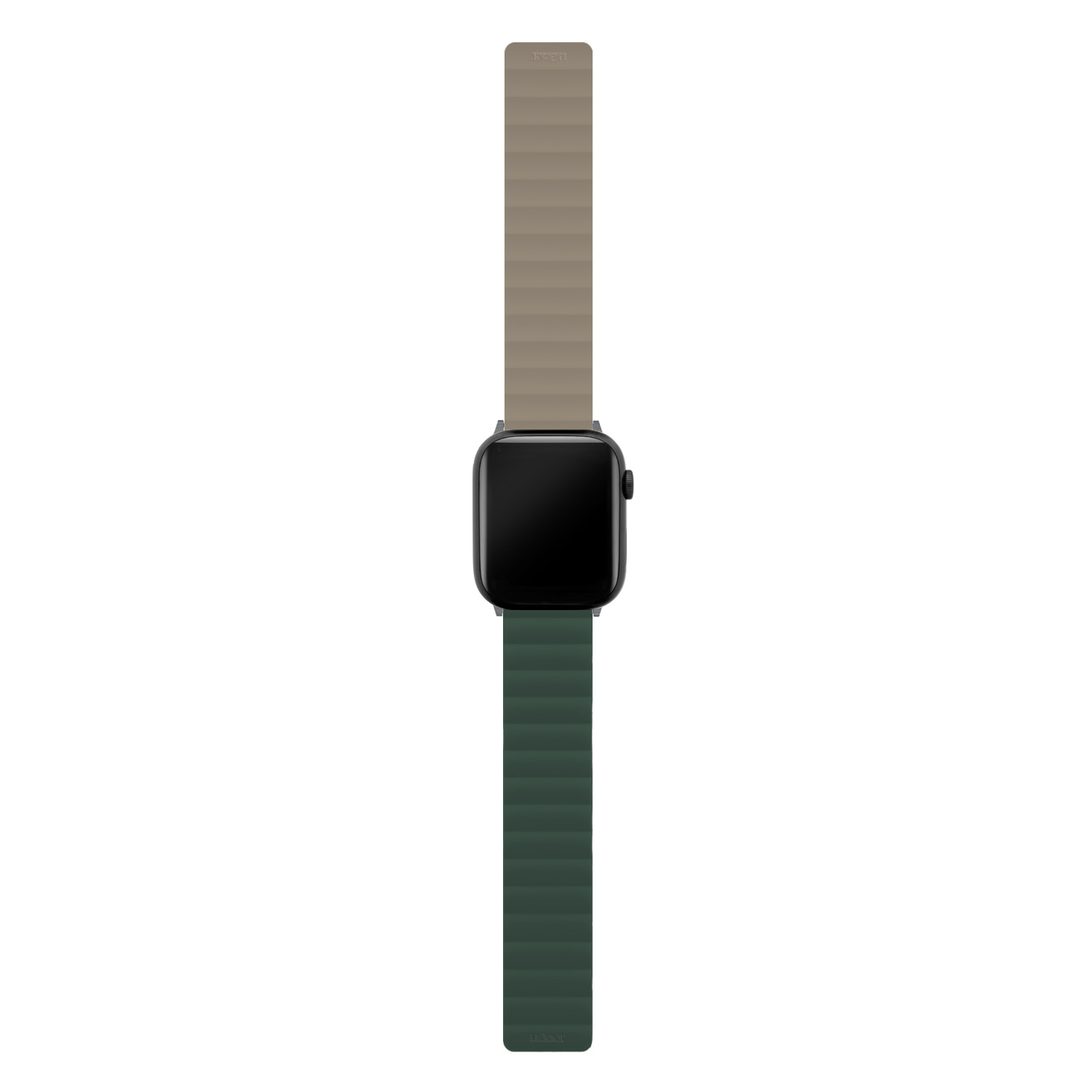 На фото изображено Ремешок uBear Mode для Apple Watch S/M (38, 40, 41 мм), зелёный/серый