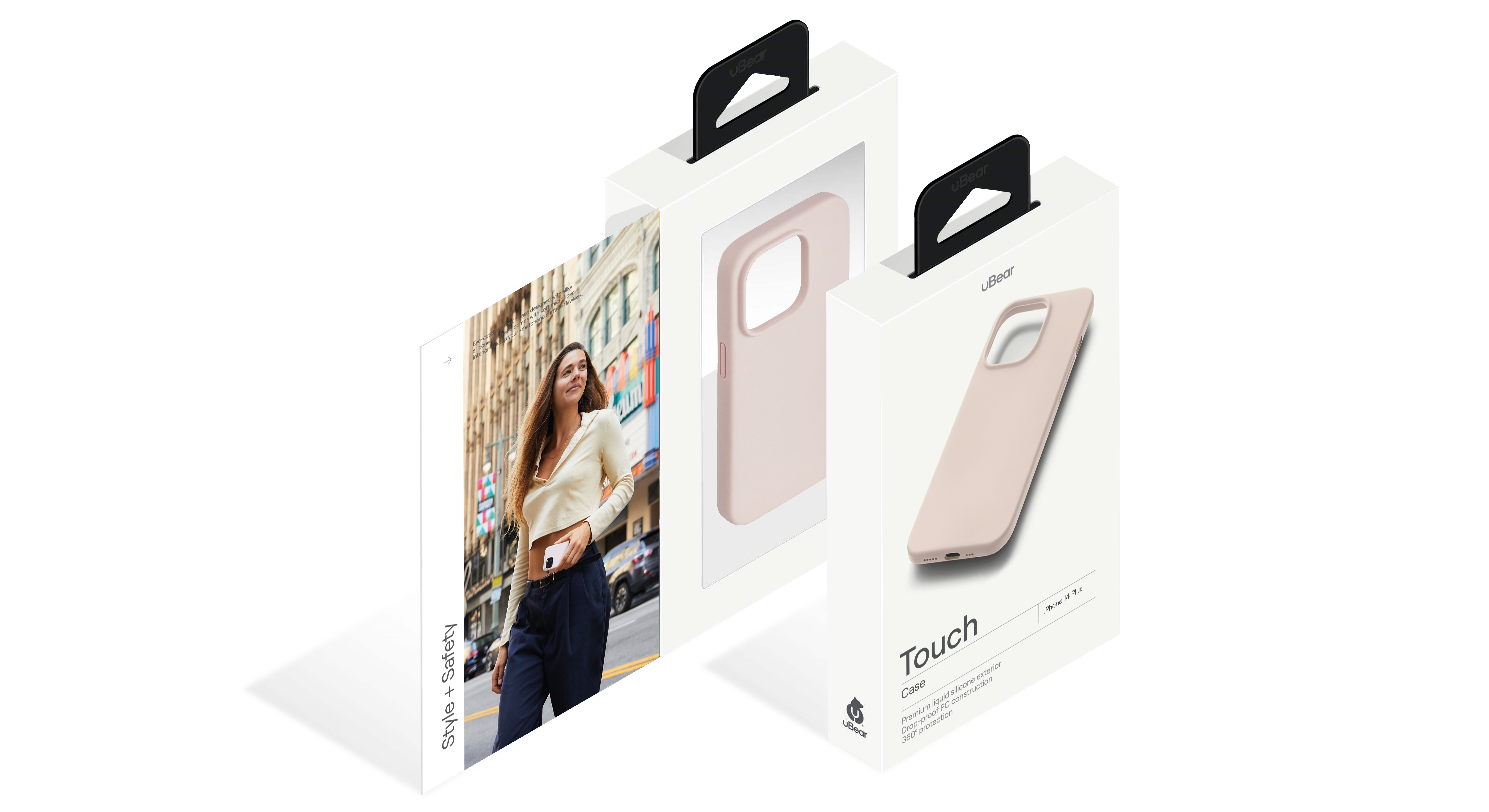 На фото изображено Чехол защитный uBear Touch Case для iPhone 14 Plus, силикон, софт-тач, розовый